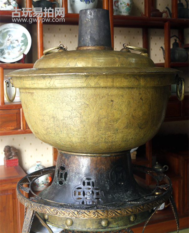 清代錾刻工艺大铜锅